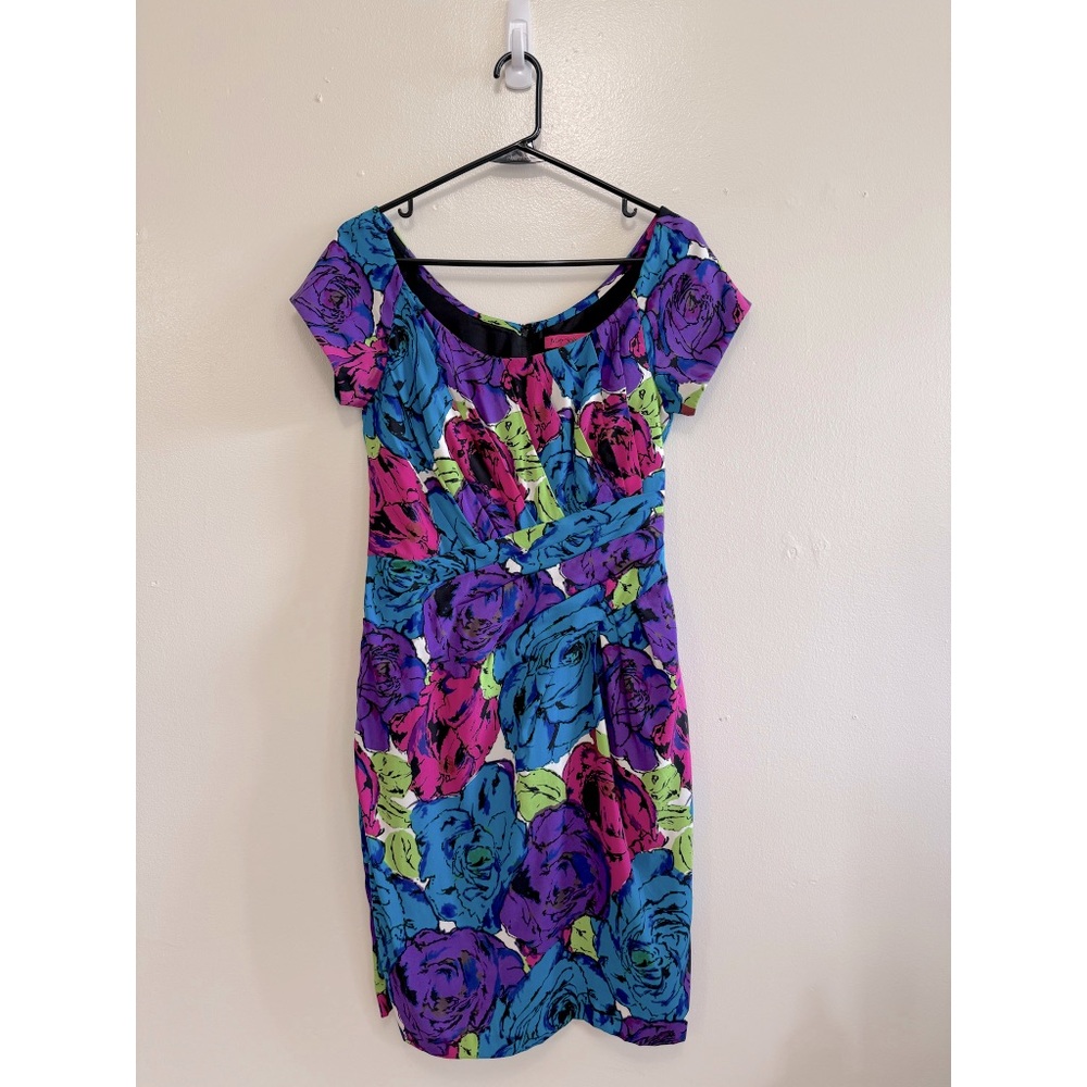 Vintage Betsey Johnson Bold Silk Floral Dress
